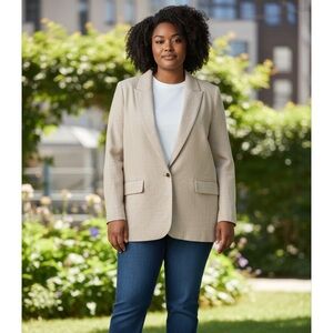 New River Island Light Tan Tweed Blazer size 20